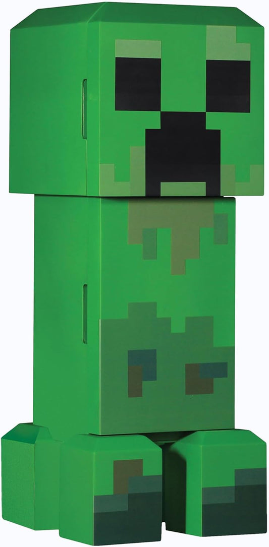Minecraft Legends Creeper Mini Fridge 8L – Holds 12 Cans, LED Lights, AC/DC Thermoelectric Cooler, Removable Shelves, Compact for Dorm, Office, Gaming