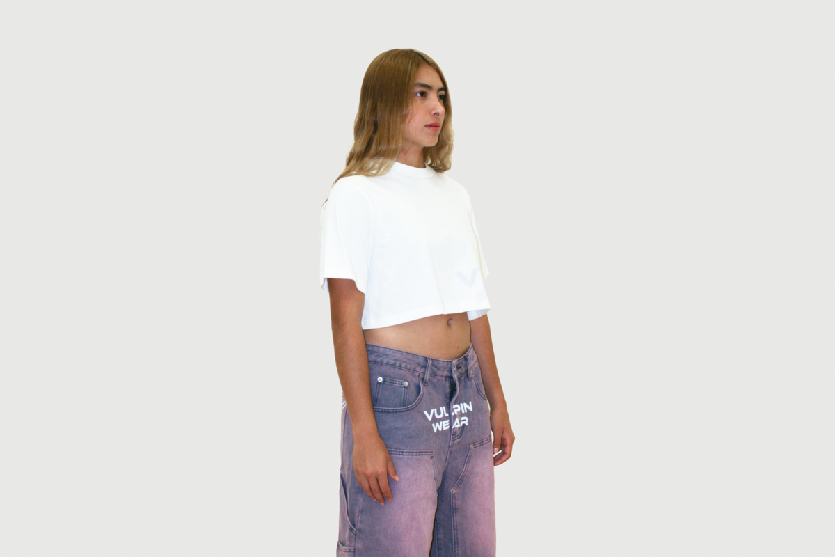 Noise Addict White Crop Top