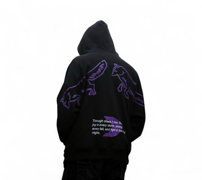 Hoodie Oversize Negro Noise Addct
